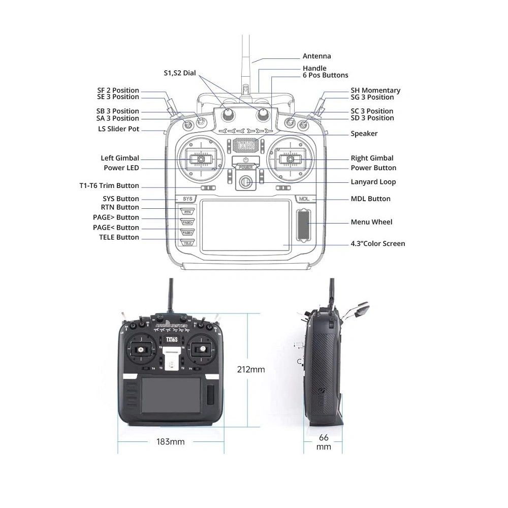 Radiomaster TX16S MKII HALL V4.0 ELRS Radio with RP1 ExpressLRS 2.4ghz Nano Receiver