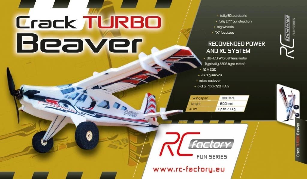 RC FACTORY CRACK TURBO BEAVER RED WITH MOTOR ESC PROP SERVO