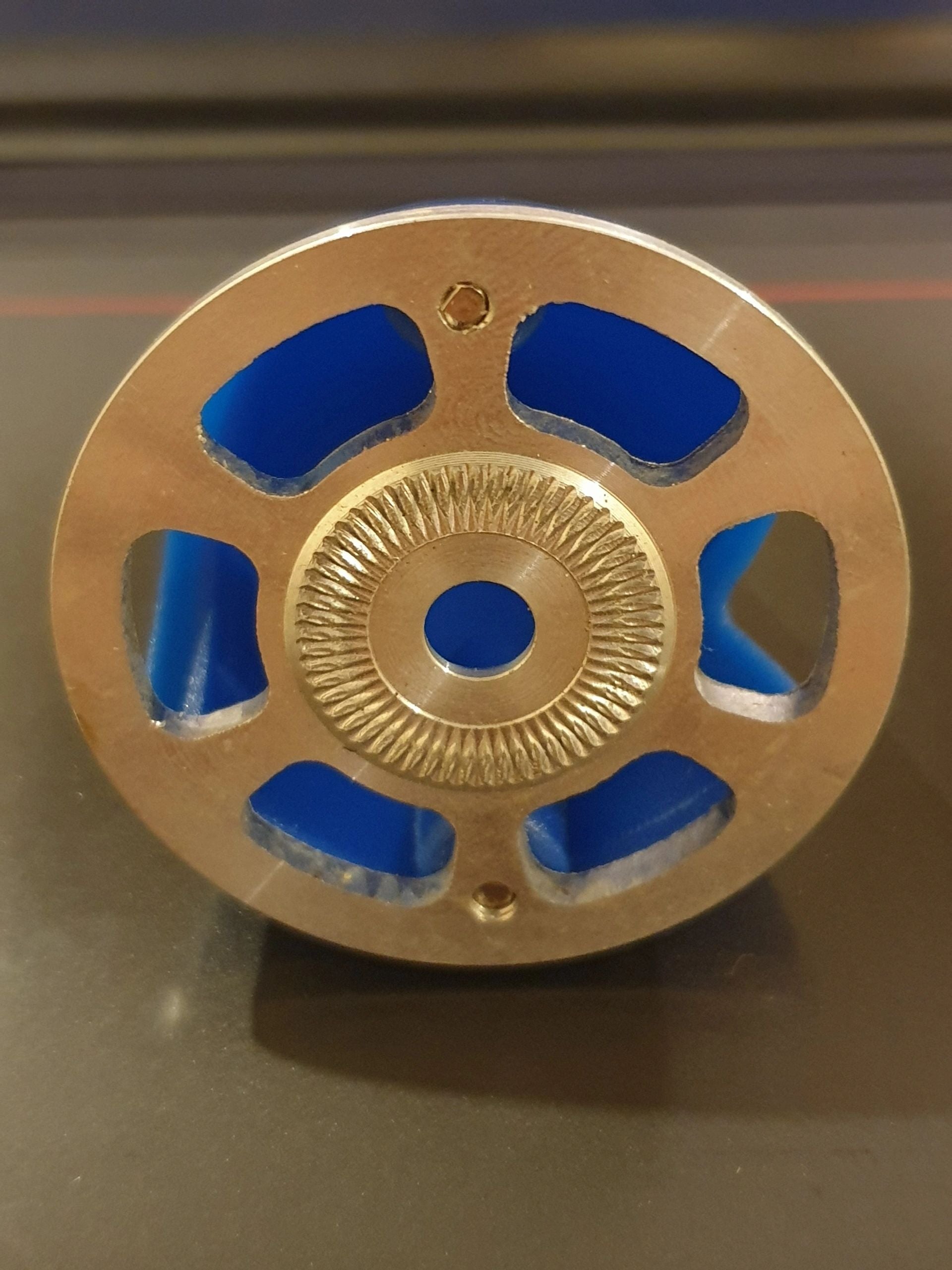 Spinner 38mm Nylon E Blue with Aluminium Back Plate