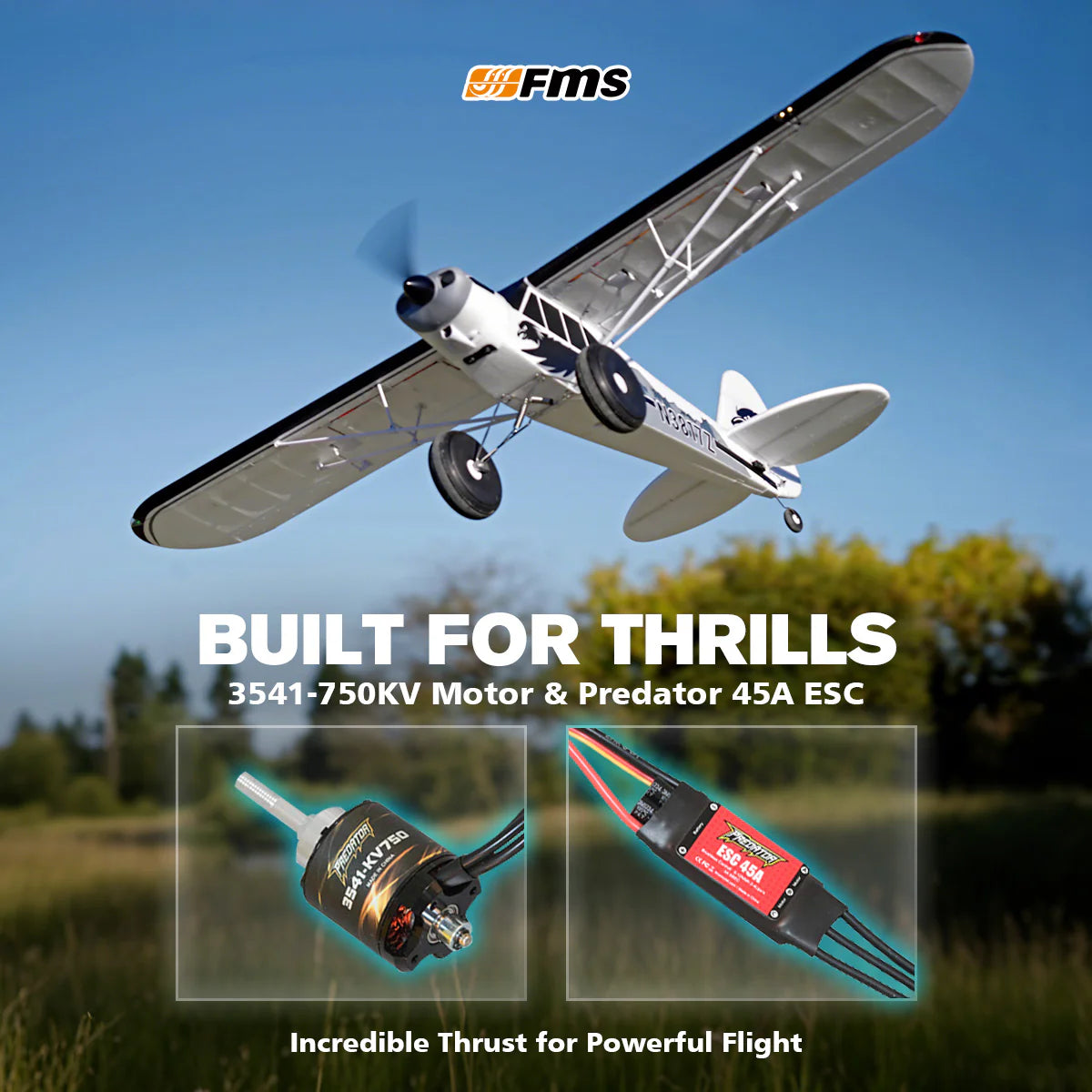 FMS 1700mm PA-18 Super Cub V2 PNP RC Airplane