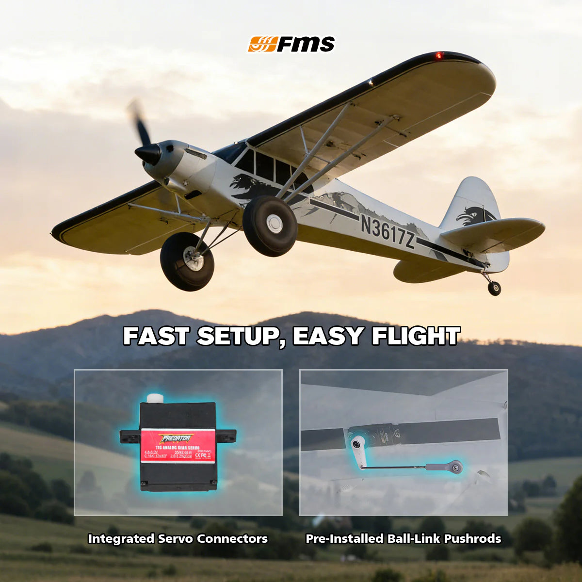 FMS 1700mm PA-18 Super Cub V2 PNP RC Airplane