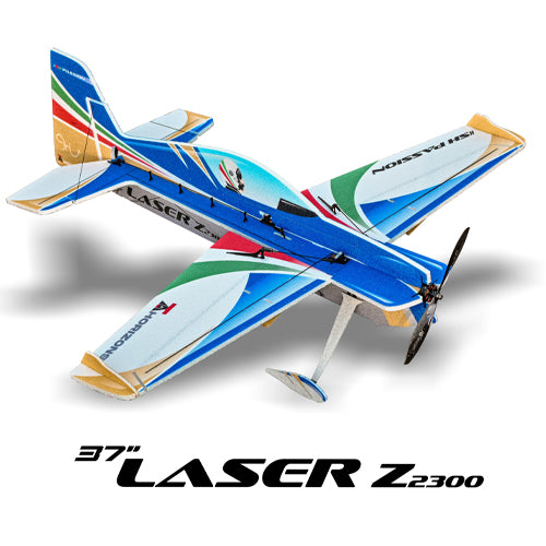 Model airplane with colorful design on a white background