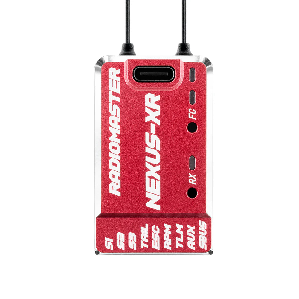 RadioMaster NEXUS-XR helicopter flight controller with integrated 2.4GHz ExpressLRS receiver - Red