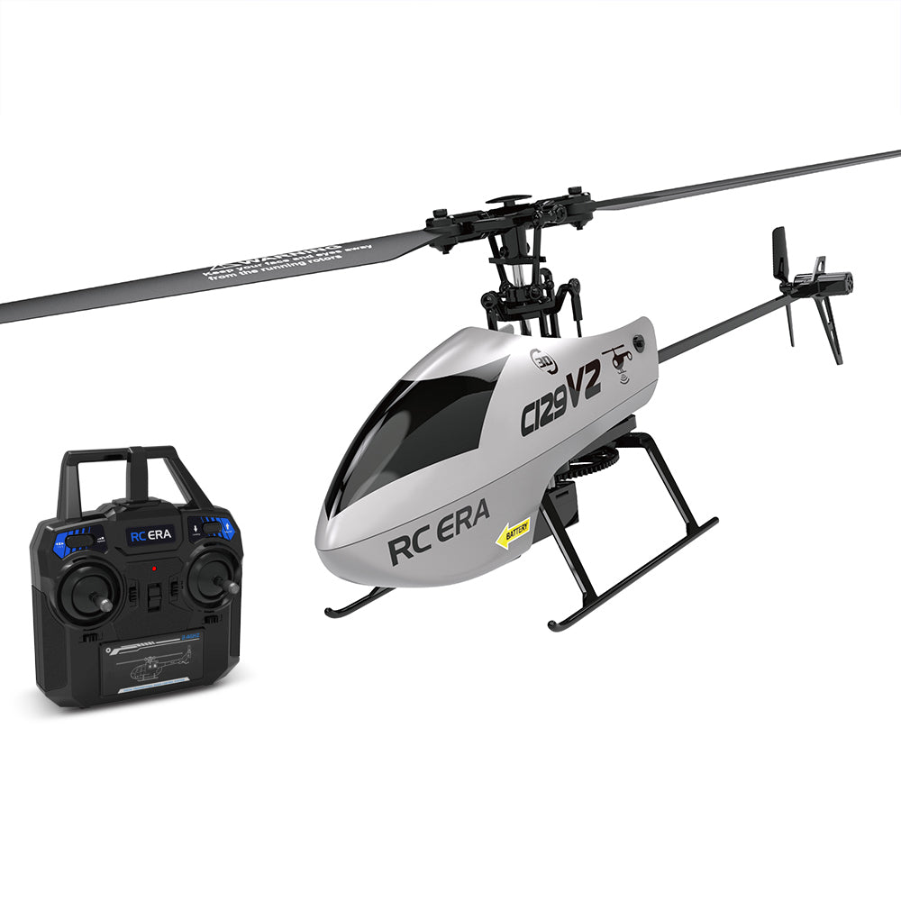 RC ERA helicopter and remote control on a white background