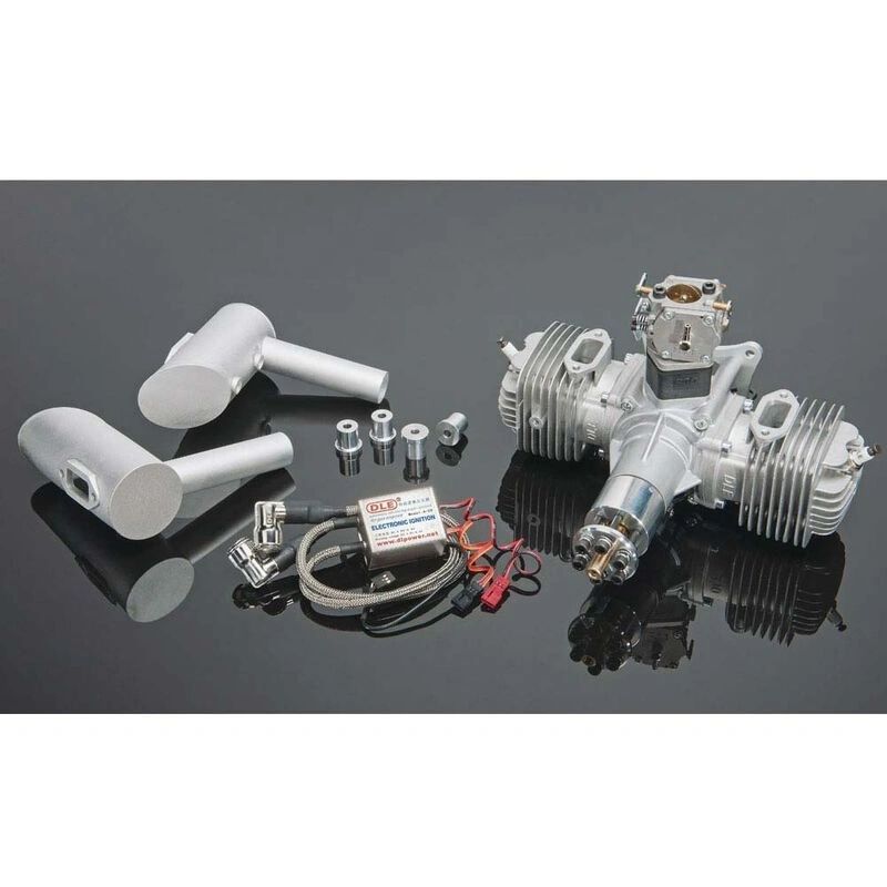 DLE-120 120cc Twin Gas Engine with Electronic Ignition and Mufflers
