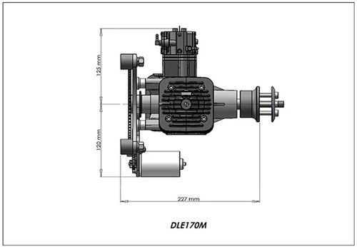DLE170M Paramotor Engine Paragliding Engine 17.5HP/7500rpm Electric Start