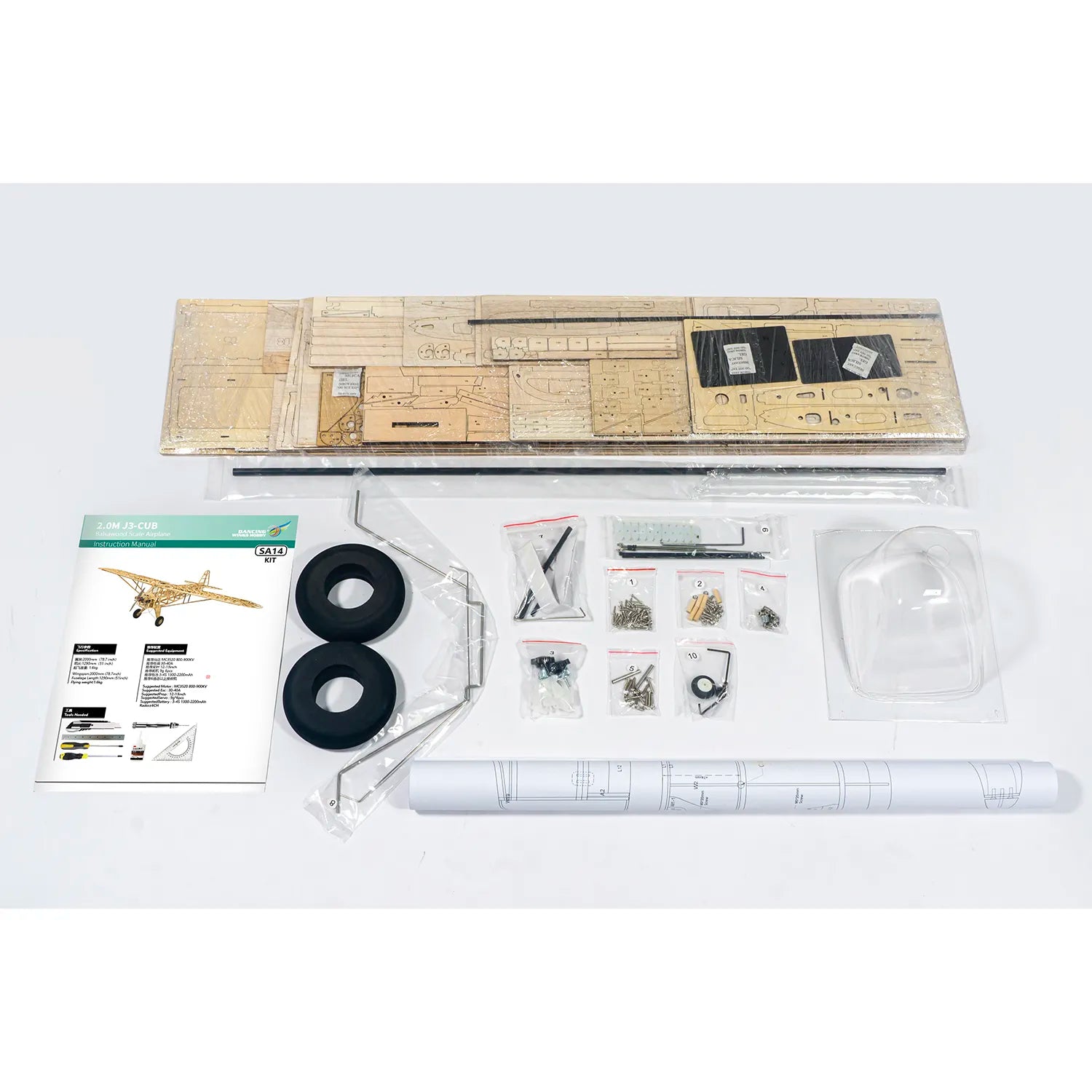 Piper J-3 Cub Balsa Wood Kit 2000mm