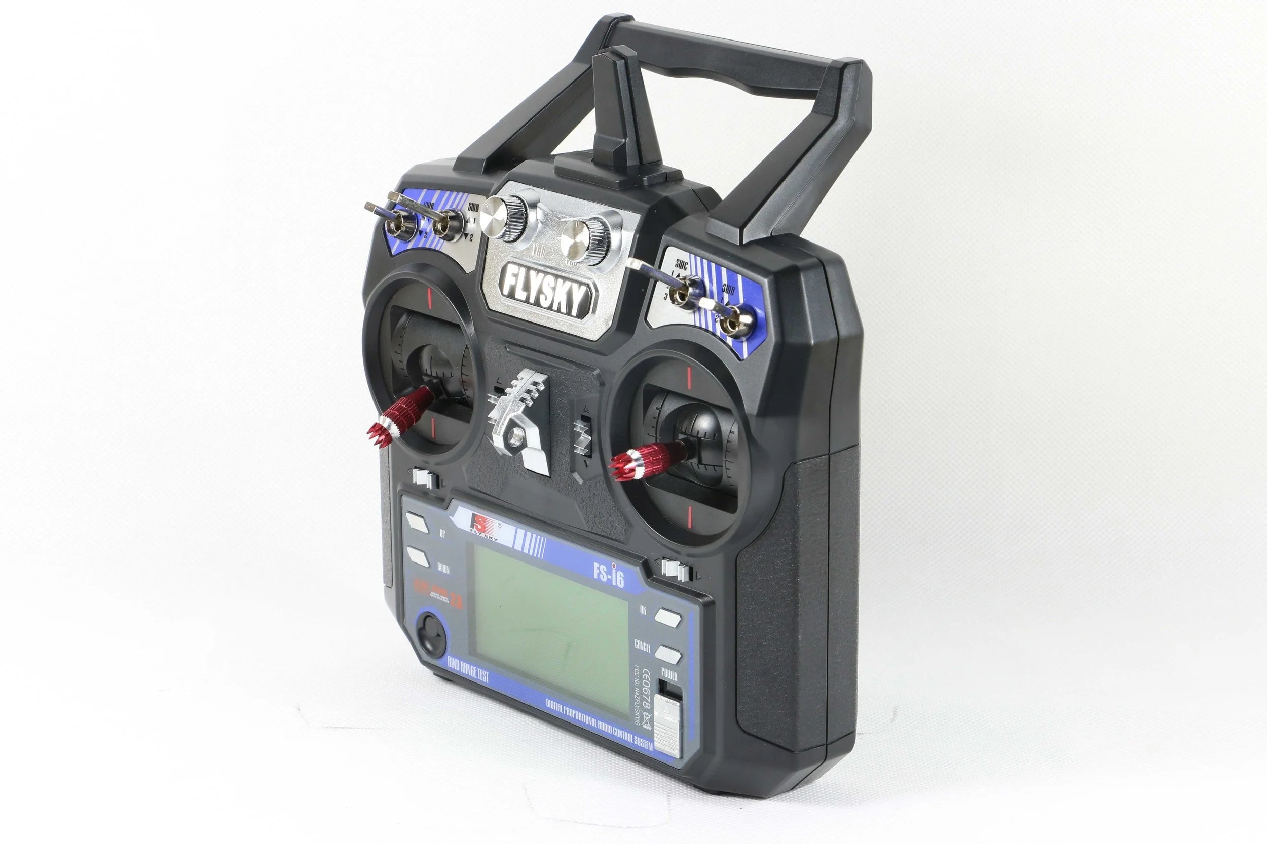 FlySky FS-i6 2.4GHz 6CH RC transmitter front angle view