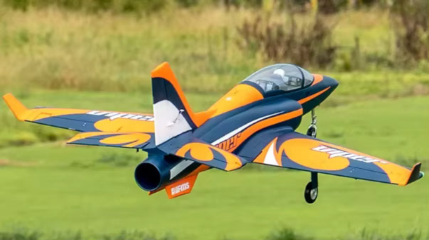 FMS Avanti 90mm EDF sport jet flying with landing gear extended