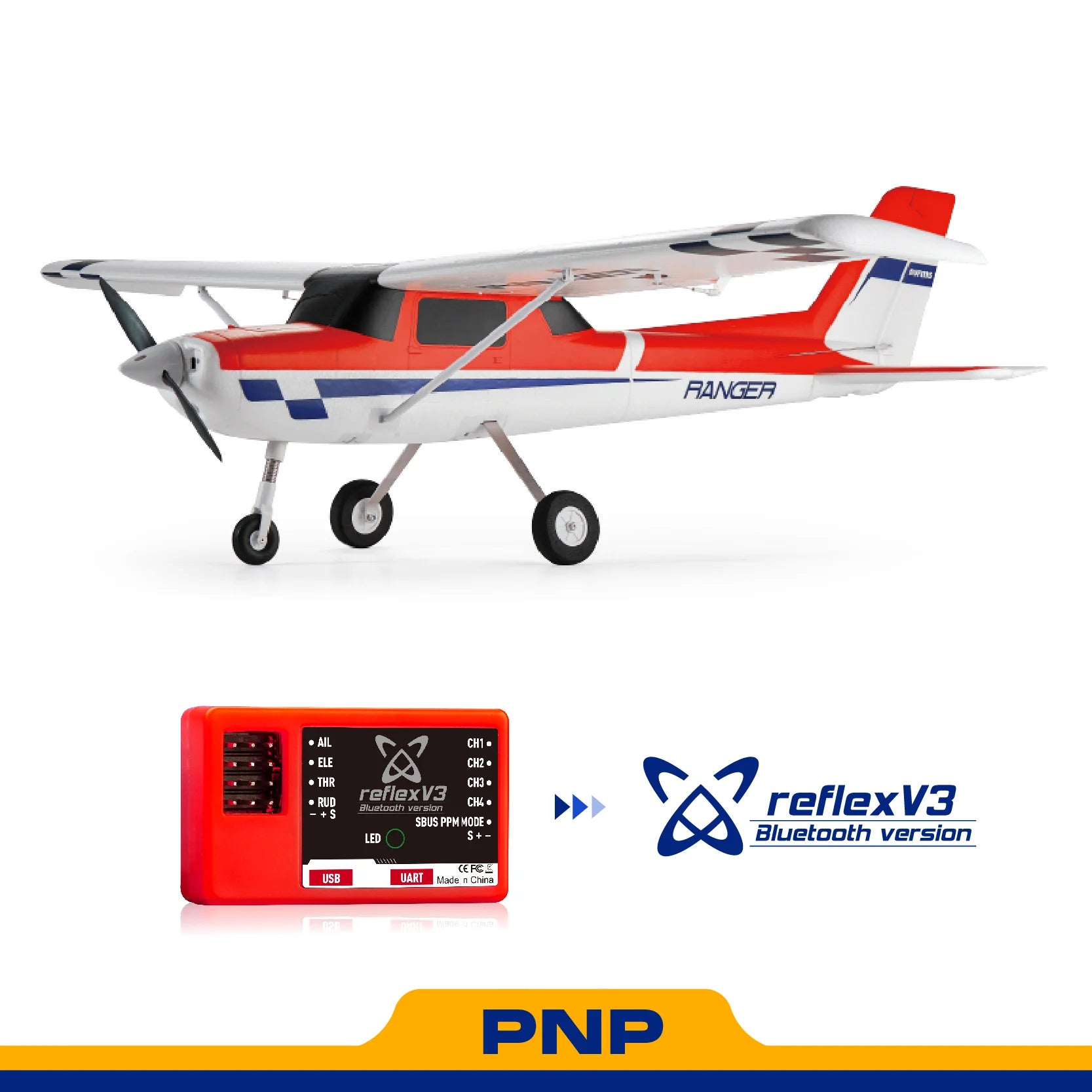 FMS Ranger 1.22m red RC airplane with Reflex V3