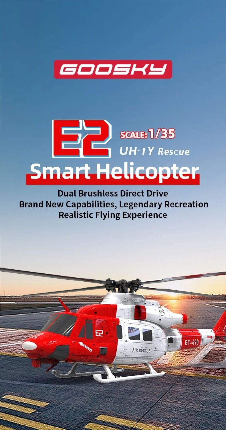 Goosky E2 UH-1Y Air Rescue GPS Helicopter - RTF (Mode 2)
