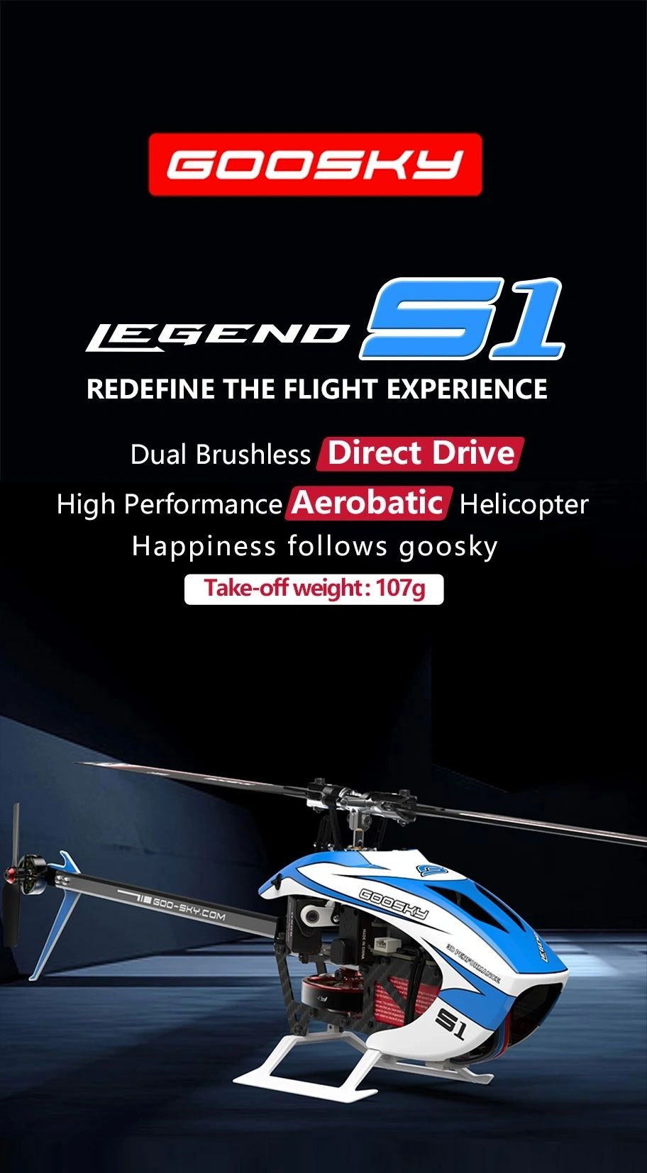 Goosky S1 New Edition RC Helicopter RTF 3D ELRS – Aeromodellingtutor