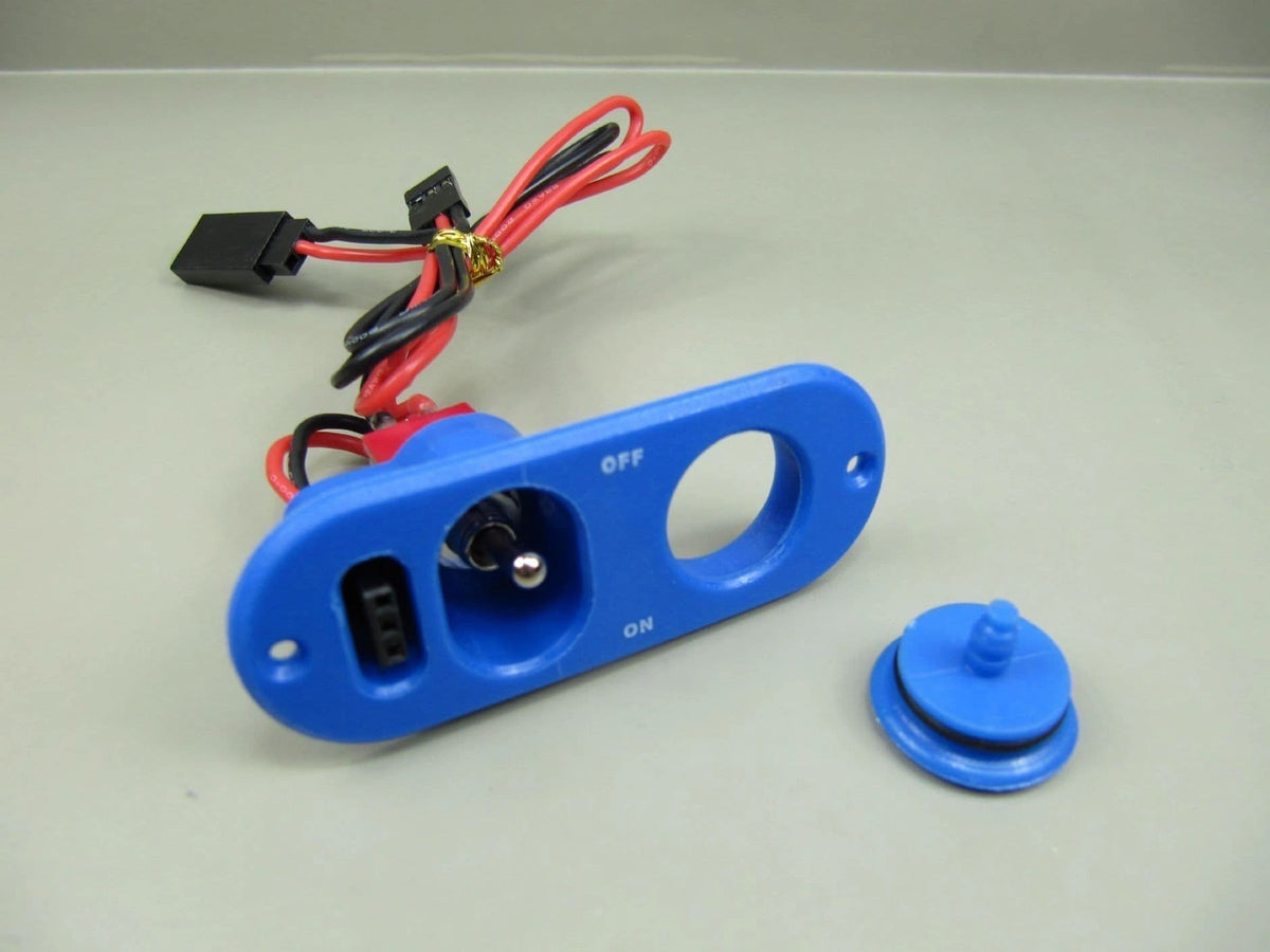 Heavy Duty RX Switch with Charge Port & Fuel Dot Blue – Aeromodellingtutor™