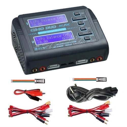 HTRC C240 DUO AC 150W /DC 240W Dual Channel 10A RC Balance Charger Discharger-Original