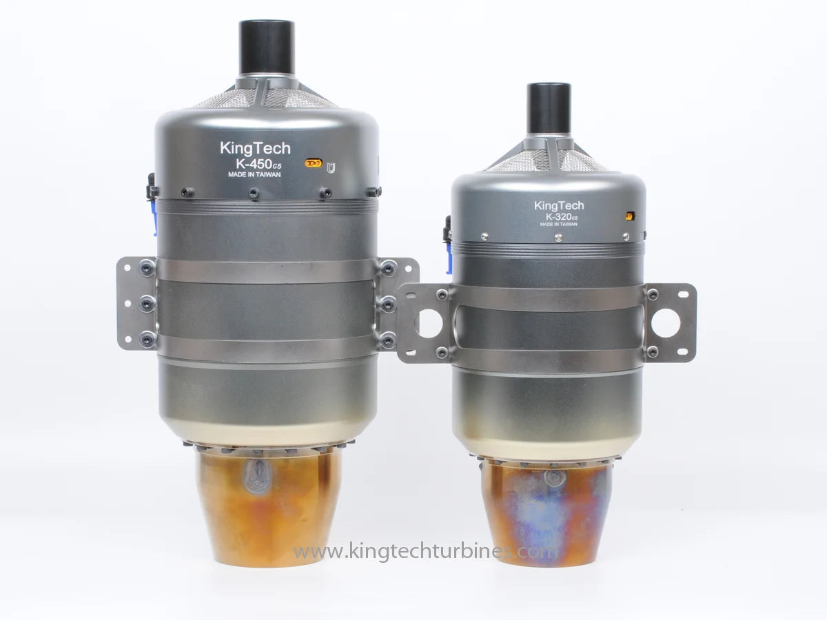KingTech K450G5 turbine engine with K320G5 shown for size comparison