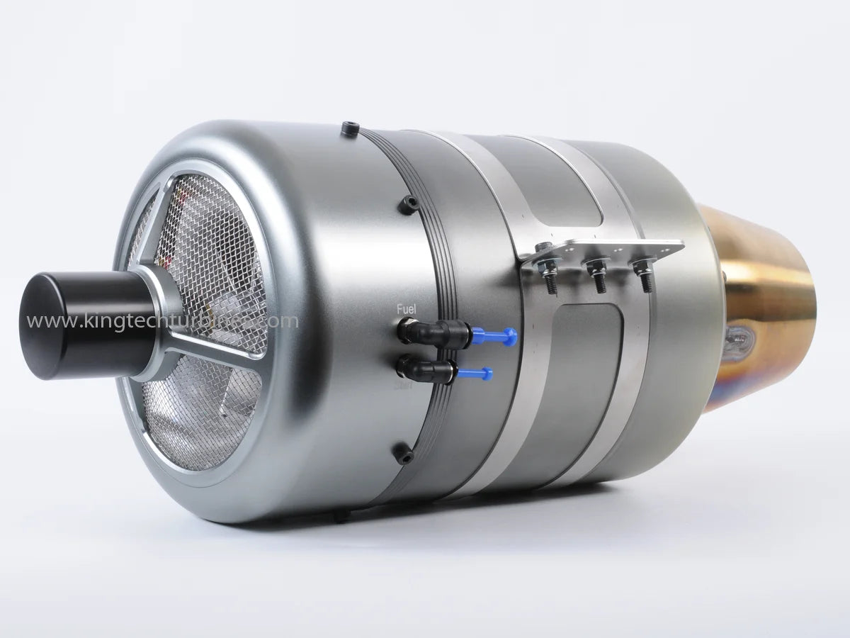 KingTech K450G5 RC turbine engine side view showing intake and exhaust
