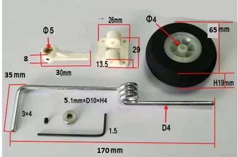 Nose Wheel Assembly for .60 size