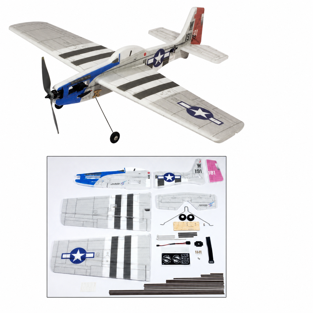 1000mm EPP Foamy P-51 Mustang RC airplane build kit parts