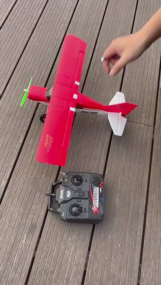 Qidi 560 RC Plane flight demo showing brushless motor power and LED wing lights