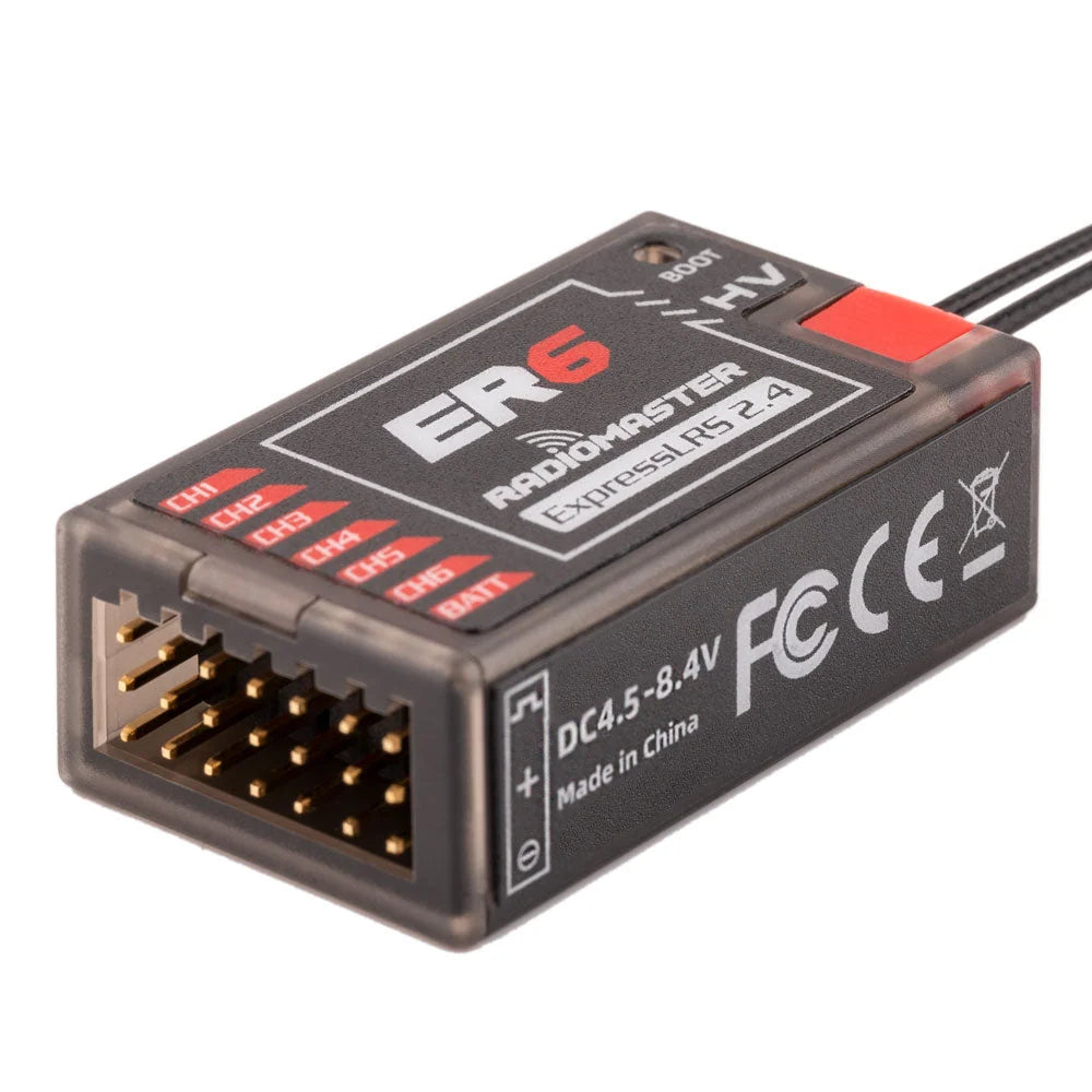 RadioMaster ER6 six-channel PWM receiver connections