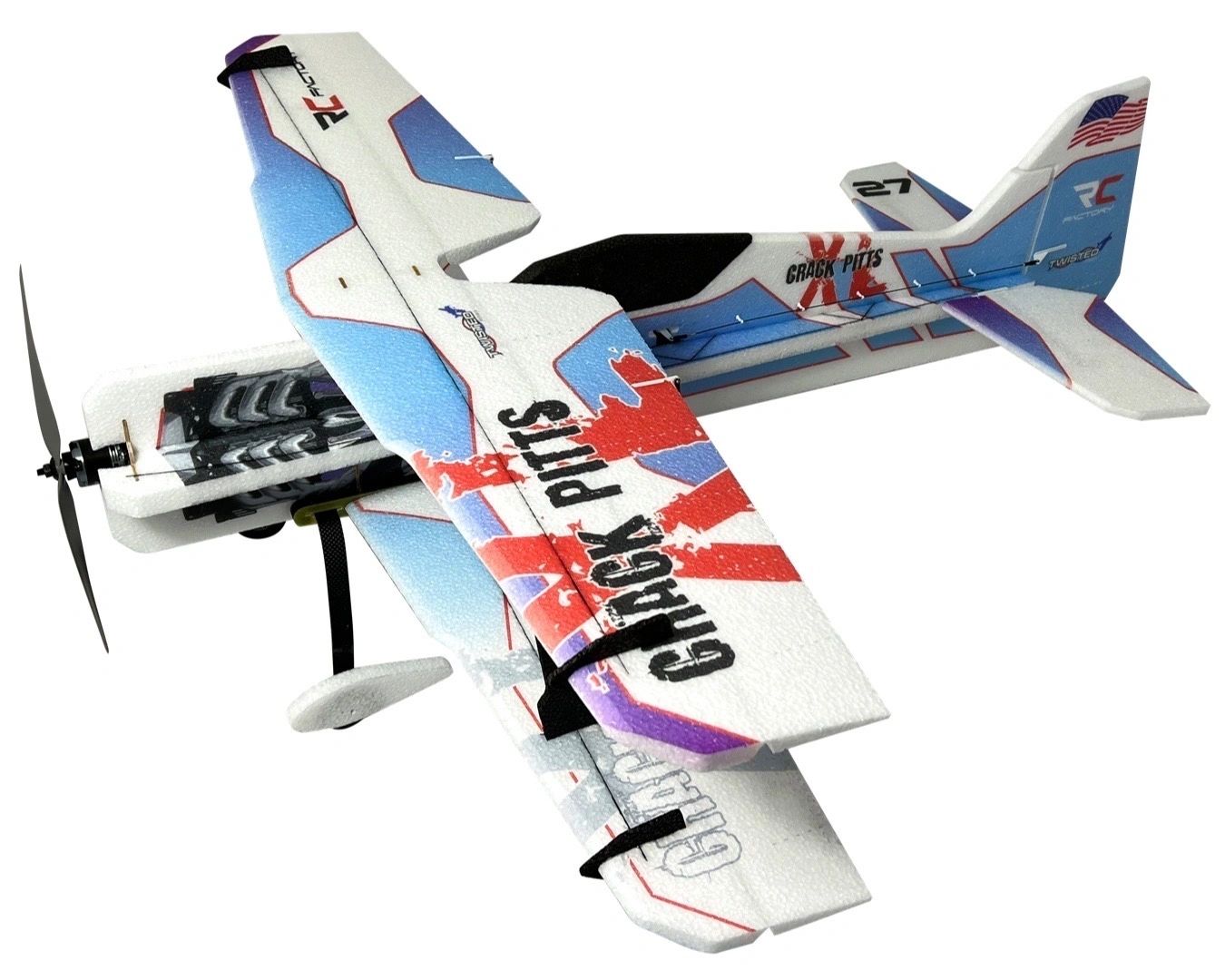 RC FACTORY CRACK PITTS XL BLUE WITH MOTOR ESC PROP SERVOS