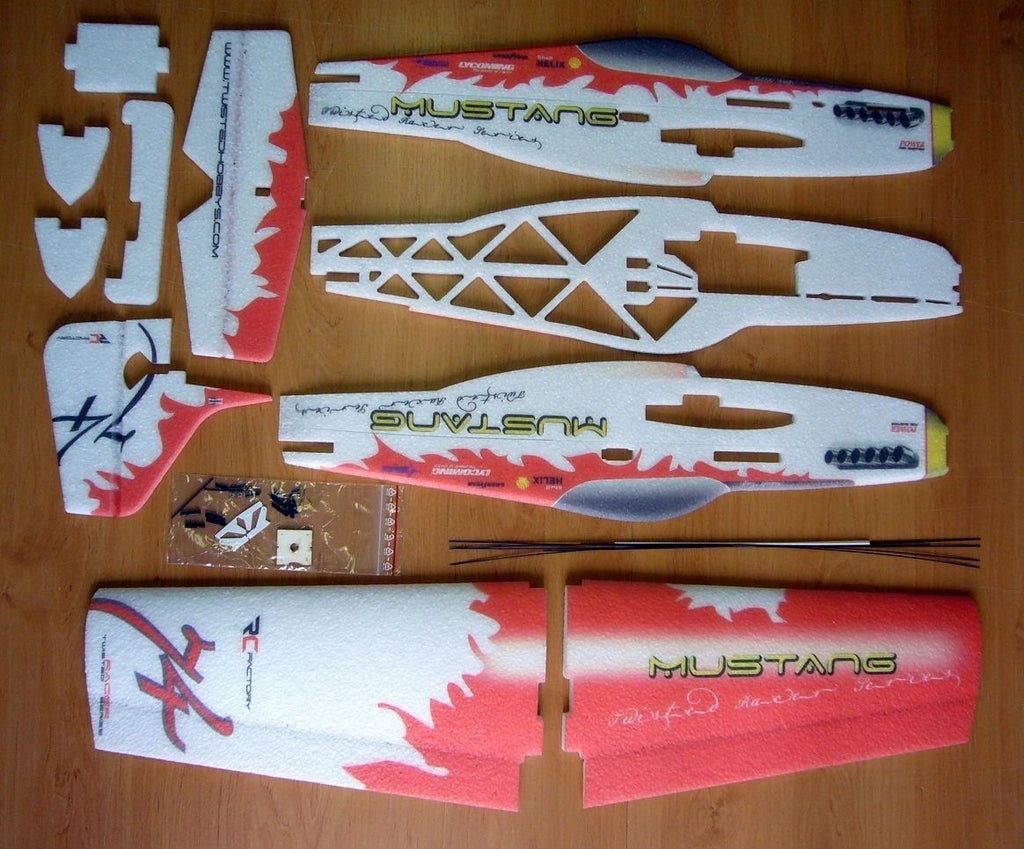 RC FACTORY MUSTANG RED WITH MOTOR ESC PROP SERVOS