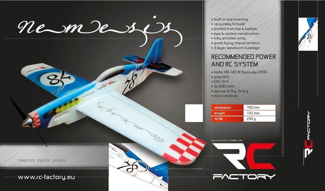 RC FACTORY NEMESIS BLUE WITH MOTOR ESC PROP SERVOS