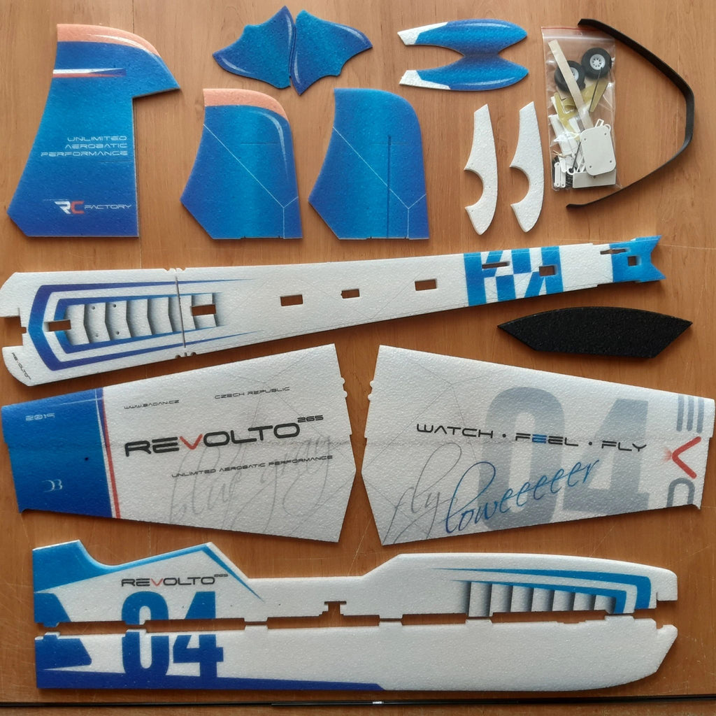 RC FACTORY REVOLTO BLUE WITH MOTOR ESC PROP SERVOS