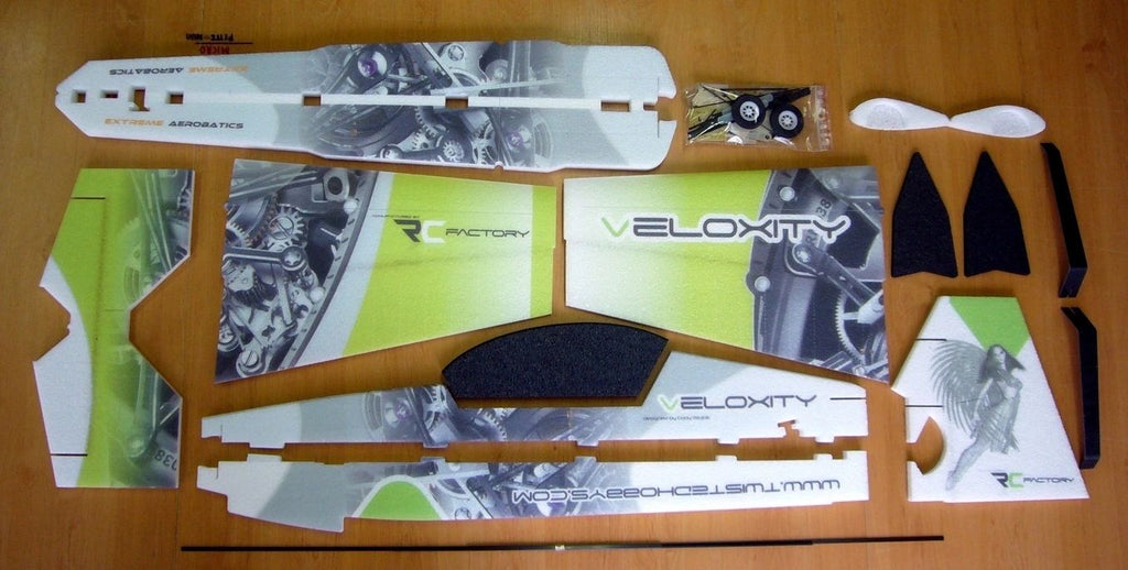 RC FACTORY VELOXITY GREEN WITH MOTOR ESC PROP SERVOS
