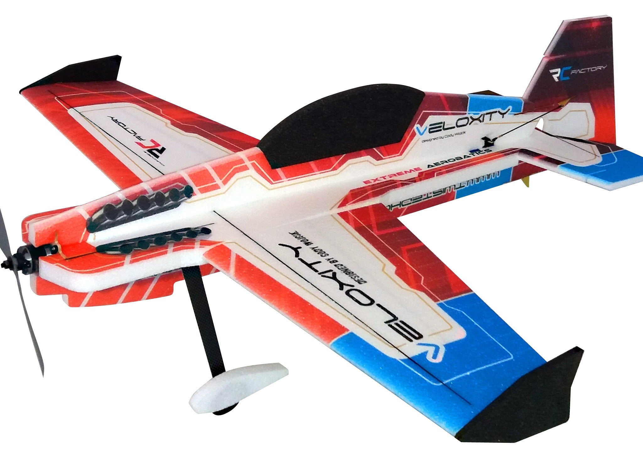 RC FACTORY VELOXITY RED WITH MOTOR ESC PROP SERVOS