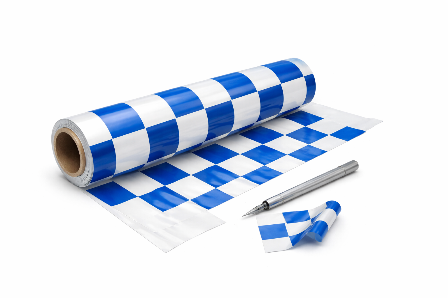 RC plane covering film white and blue check pattern heat shrink film
