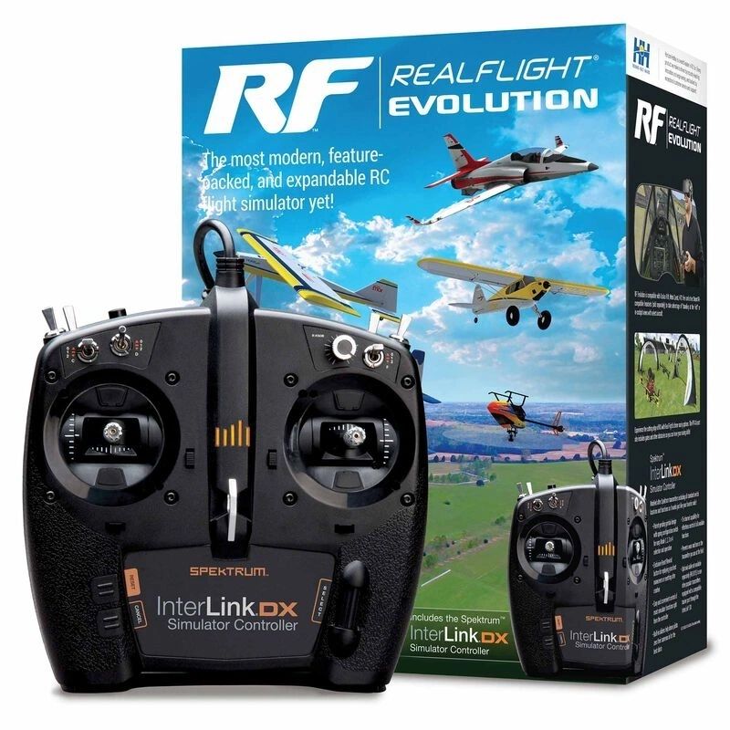 RealFlight Evolution RC Flight Simulator with Interlink DX Controller.