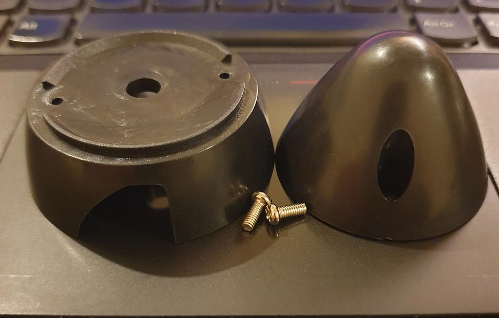 Spinner 51mm Black Plastic with Bottom Cutout