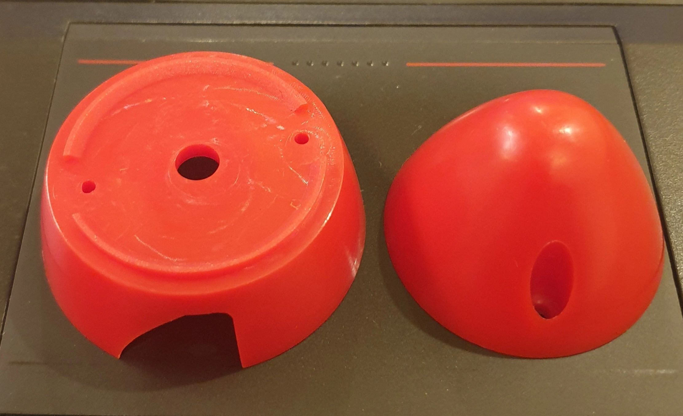 Spinner 51mm Red Plastic with Bottom Cutout