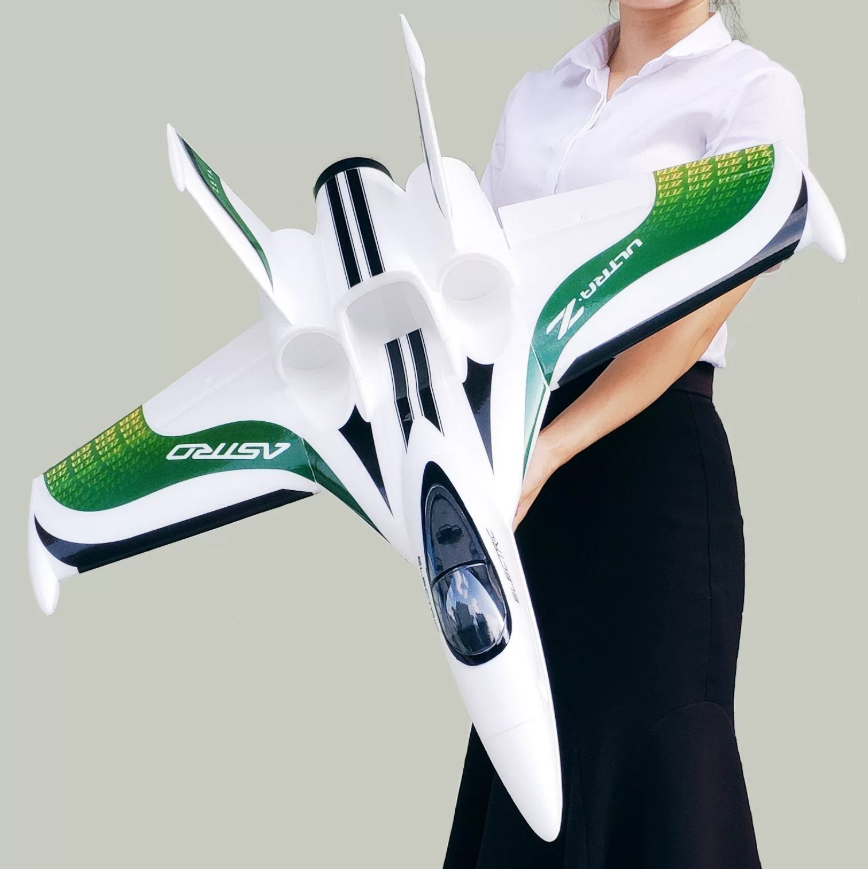 Ultra Z Astro 810mm EPO RC jet front view showing its aerodynamic delta-wing design